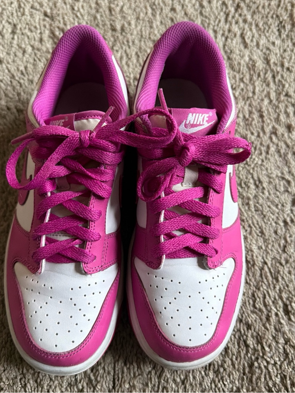 Nike Kids Hot Pink and White Low-Top Sneakers - Picture 4 of 8
